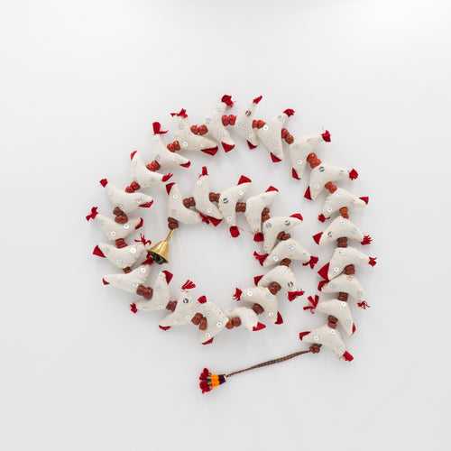 White Red Bell Tota White "30" Small Birds String