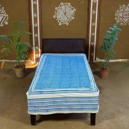 Blue Hand-block Printed Bedspread