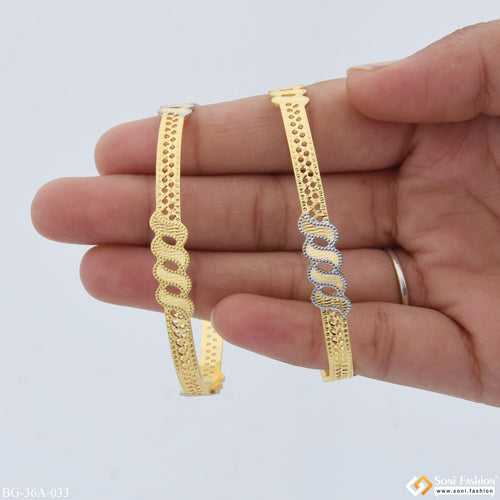 1 Gram Gold Plated Beautiful Design Fashionable Bangles for Lady - Style A033