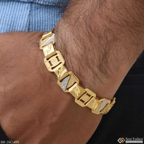 1 Gram Gold Plated Superior Quality Glamorous Design Bracelet for Men - Style C499