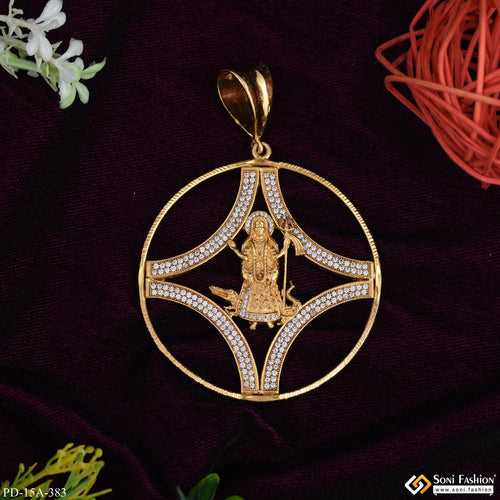 Jay Khodiyar Maa Diamond Pendant Premium-Grade Quality Gold Plated - Style A383