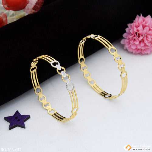 1 Gram Gold Plated Finely Detailed Funky Design Bangles for Lady - Style A032