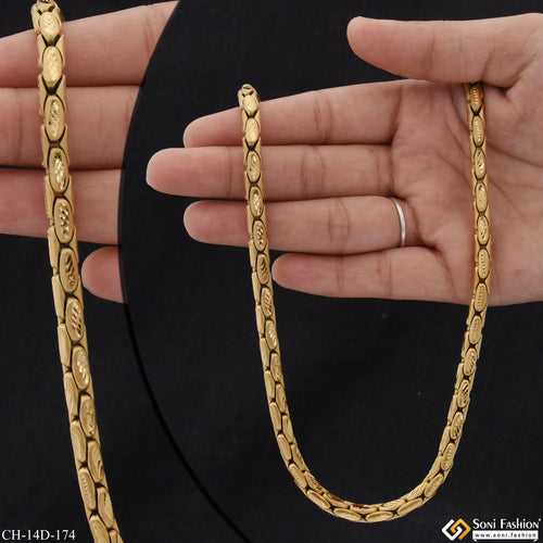 Artisanal Design Fashionable Design Gold Plated Chain for Men - Style D174