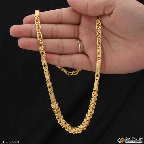 1 Gram Gold Plated Tree Nawabi With Kohli Antique Design Chain for Men - Style C484