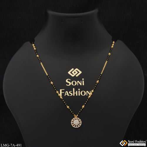 Latest Design with Diamond Designer Gold Plated Mangalsutra for Lady - Style A491
