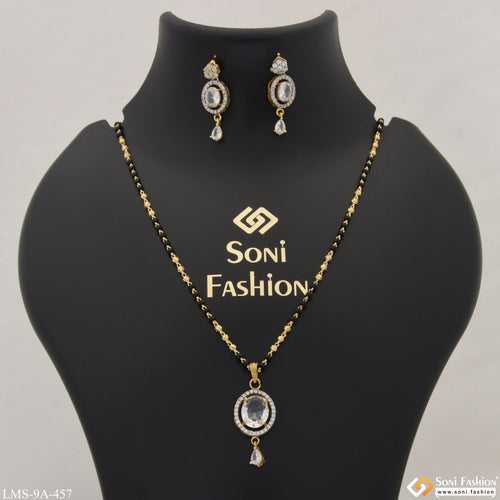 Brilliant with Diamond Designer Gold Plated Mangalsutra Set for Women - Style A457