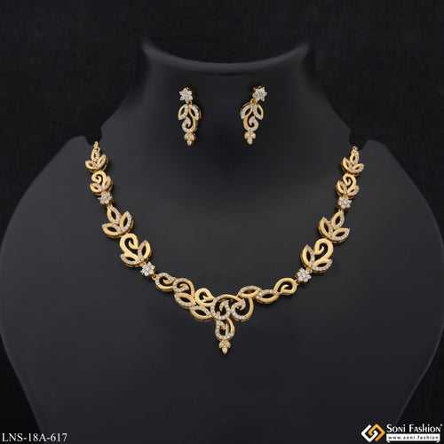 New Style with Diamond Fancy Design Gold Plated Necklace Set for Lady - Style A617
