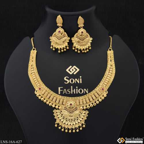 Eye-Catching Design Fashionable Gold Plated Necklace Set for Women - Style A627