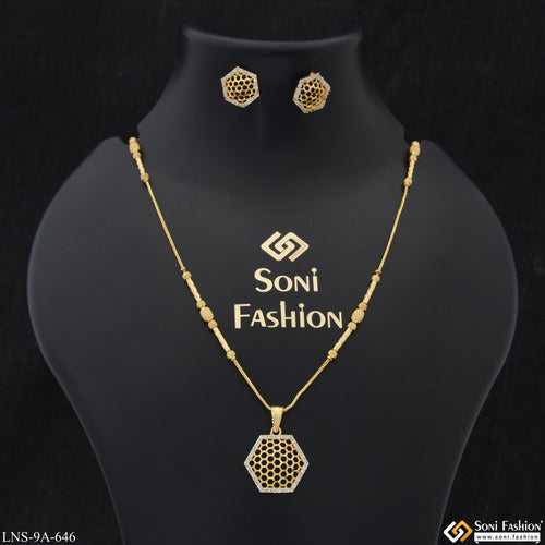 Sparkling Design Unique Design Gold Plated Necklace Set for Ladies - Style A646