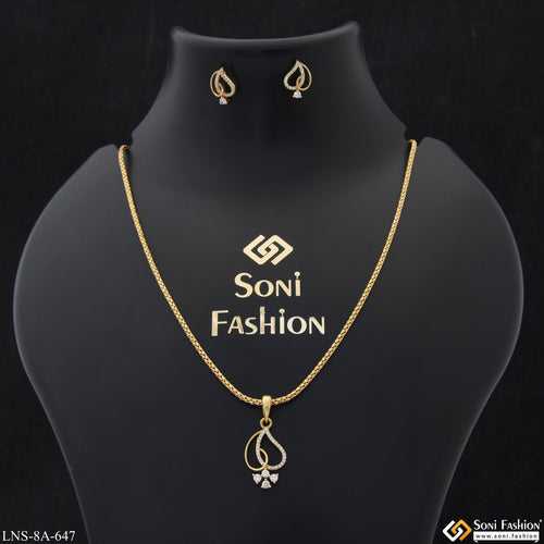 Stunning Design Exclusive Design Gold Plated Necklace Set for Ladies - Style A647