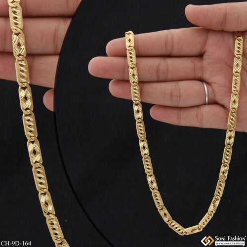 Nawabi Superior Quality Unique Design Gold Plated Chain for Men - Style D164