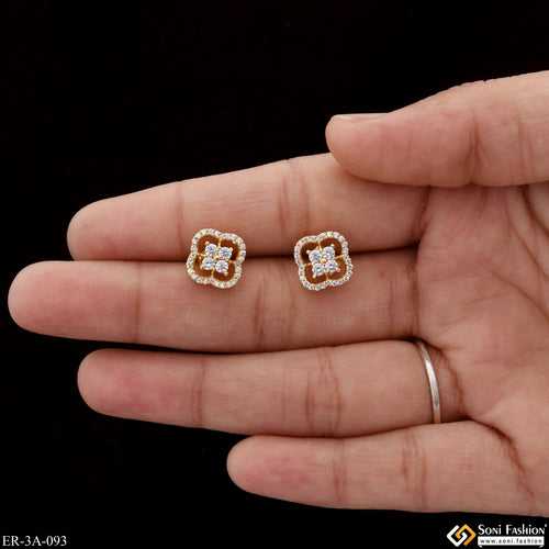 Superior Quality with Diamond Designer Gold Plated Earrings for Ladies - Style A093