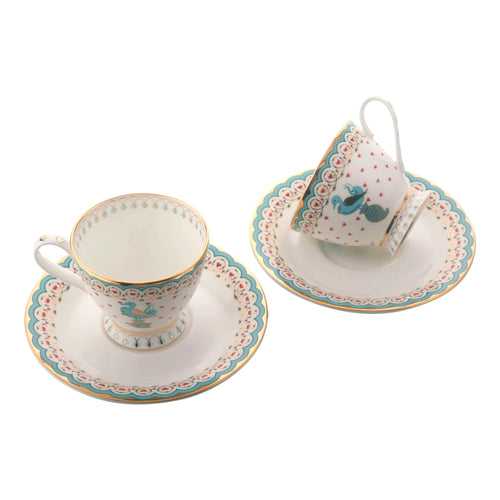 Dasara Tea Cups & Saucers (Set Of 2)