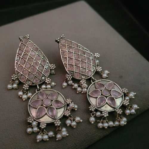 TRIBAL SILVER PLATED EARRINGS