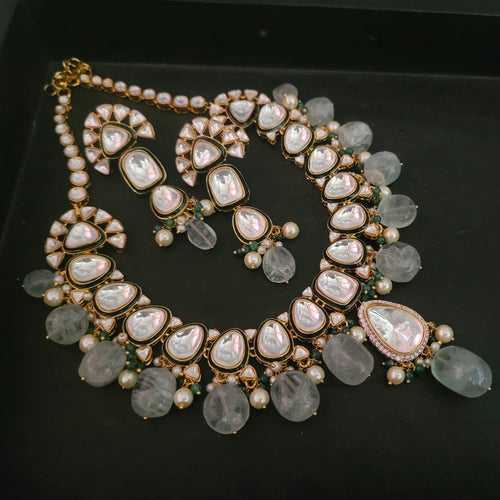 FINEST QUALITY POLKI KUNDAN CHOKER WITH EARRINGS