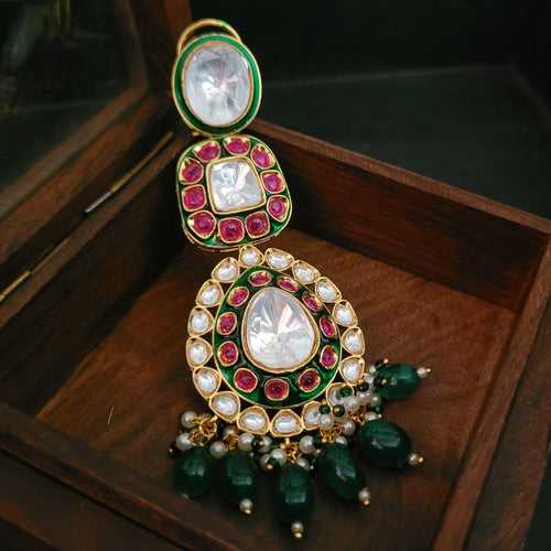 EXCLUSIVE FINEST QUALITY POLKI KUNDAN EARRINGS