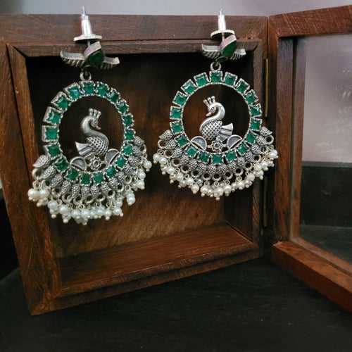 TRIBAL SILVER PLATED EARRINGS