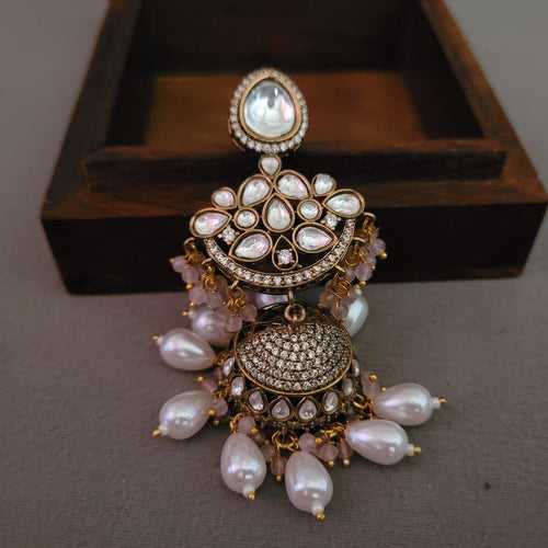 EXCLUSIVE POLKI KUNDAN STATEMENT EARRINGS