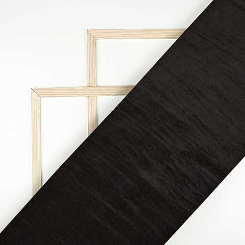 Black Plain Pure Uppada Silk Fabric