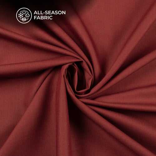 Maroon Plain Soft Touch Cotton Shirting Fabric (Width 58 Inches)