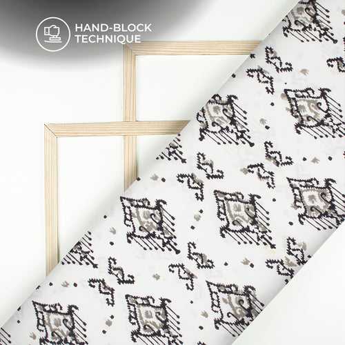 Monochrome Handblock Pure Cotton Fabric