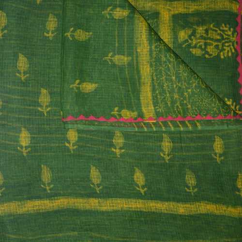 Green & Yellow Kota Saree