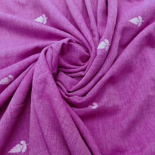 Pink With White Jamdani Buti Fabric