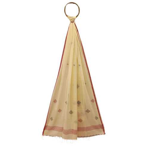 Beige With Multicoloured Jamdani Motif Dupatta