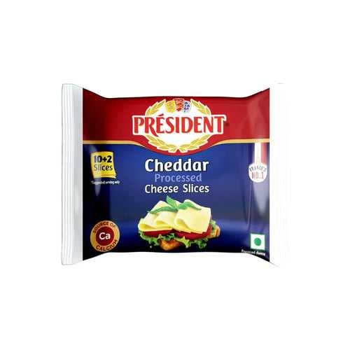 President Cheddar Cheese Slices 204g