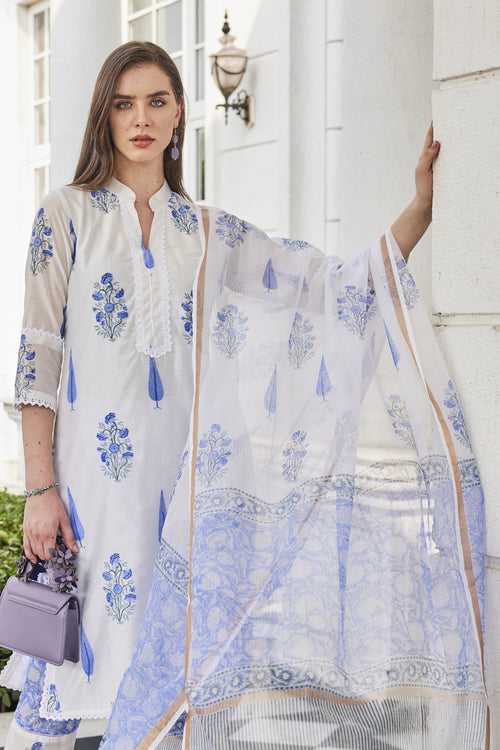 Hand-Block Printed Kota Cotton Dupatta