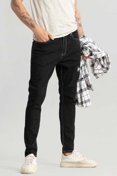 Rocco Black Distressed Skinny Fit Jeans