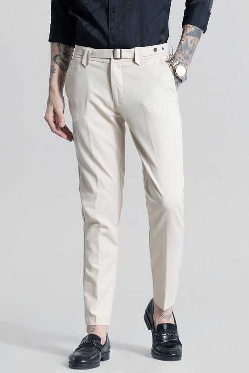 Flex Fit Cream Formal Trouser