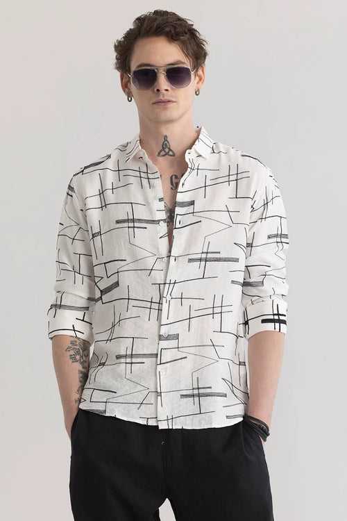 Graphitude Embroidered White Shirt