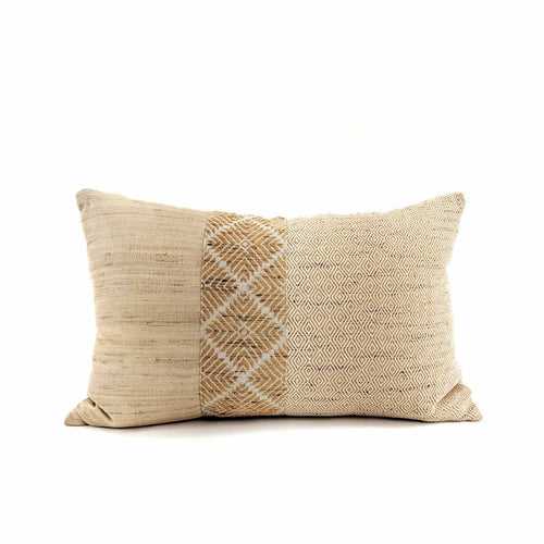 Phulkari Natural Bolster Cushion Medium 14"