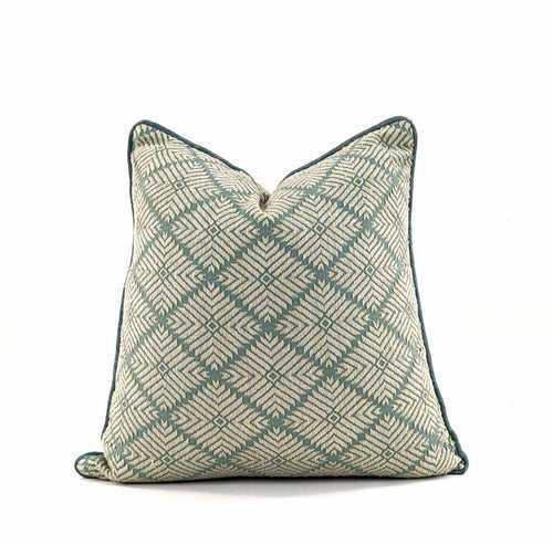 Phulkari Ice Blue Weave Cushion Medium 18"