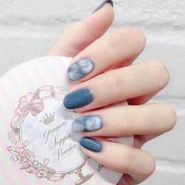 Nailamour Blue & White Artificial Nail Kit - 24pcs