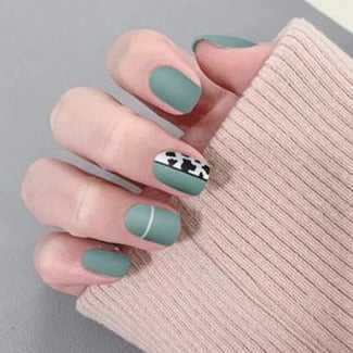 Nailamour Turquoise Matte Artificial Nail Kit - 24pcs