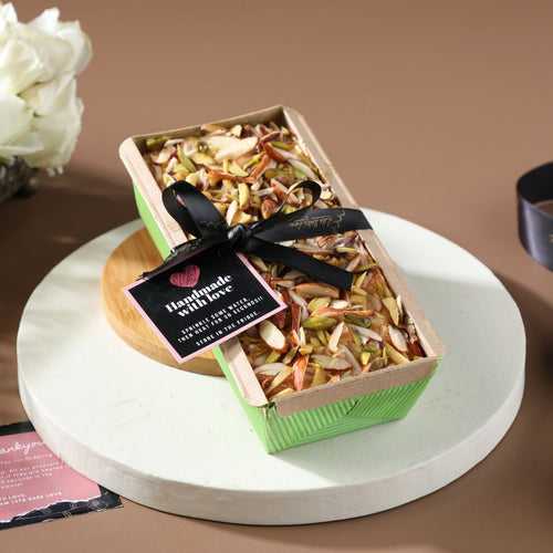 The Premium Khoya Tea Cake with Pistachios and Almonds ( Small ) (Shipping all over India)