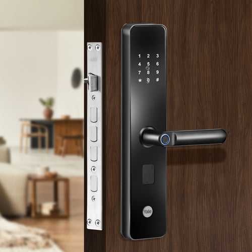 YDME100NxT Smart Door Lock, Black, Fingerprint, PIN, RFID, Manual Key Access