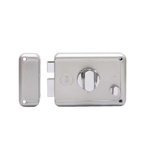 R601-DBTT, RIM Lock With Two Deadbolts, Knob Inside, Regular Key, Silver