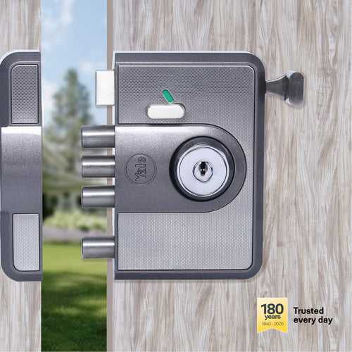 CBR-Cinco 500,Latch & DeadBolt Main Door Lock, Both Side Keys, Grey