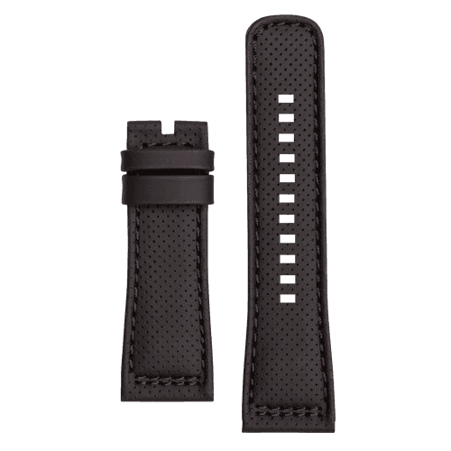 STRAP, LEATHER, BLACK, WITH BLACK STITCHING  (P3/01)
