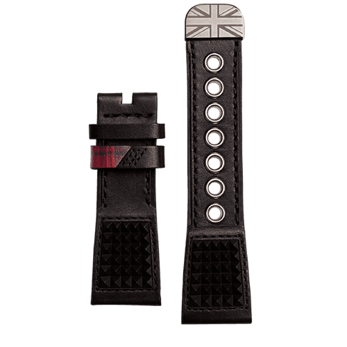 STRAP, Leather black with Metal Decoration (M1/04)