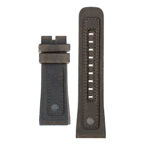 STRAP, Leather, Brown with brown stitching and metal inserts (Q2/03)