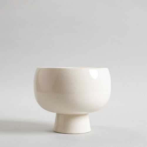 Sculptural Stoneware Planter Beige