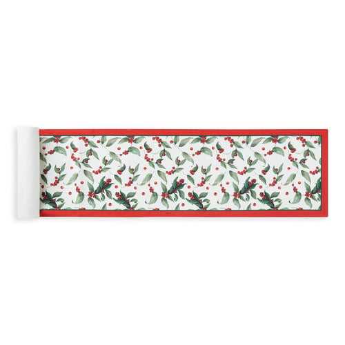 Wreath and Cherries Christmas Table Runner