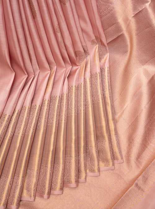 Heather Pink Pastel Pure Kanchipuram Silk Saree