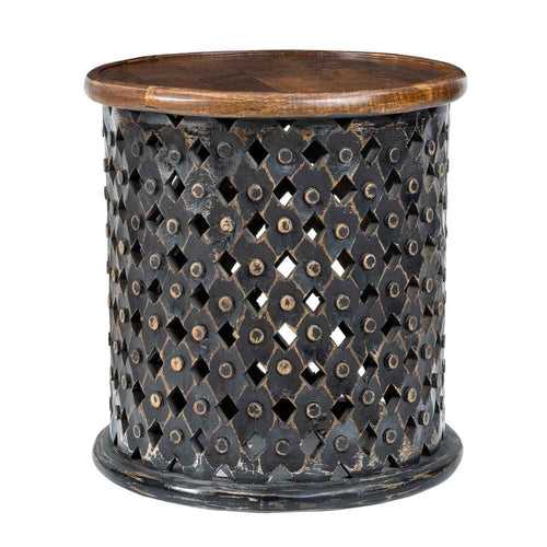 Bradford Distressed Black End Table