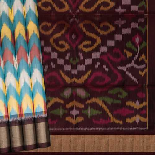 Handwoven Multi-colour with Brown Soft Silk Saree - 2106T010113DSC