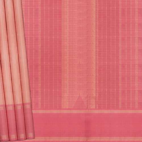 Handwoven Peach with Pink Kanjivaram Silk Saree - 2011T009609DSC